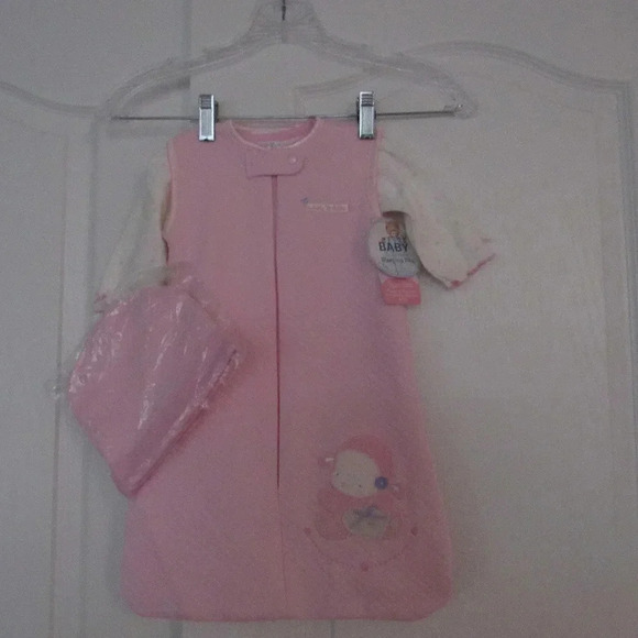 NWT Bon Bebe Baby Girl Sleeping Bag 3-piece Set 3M - Picture 1 of 6